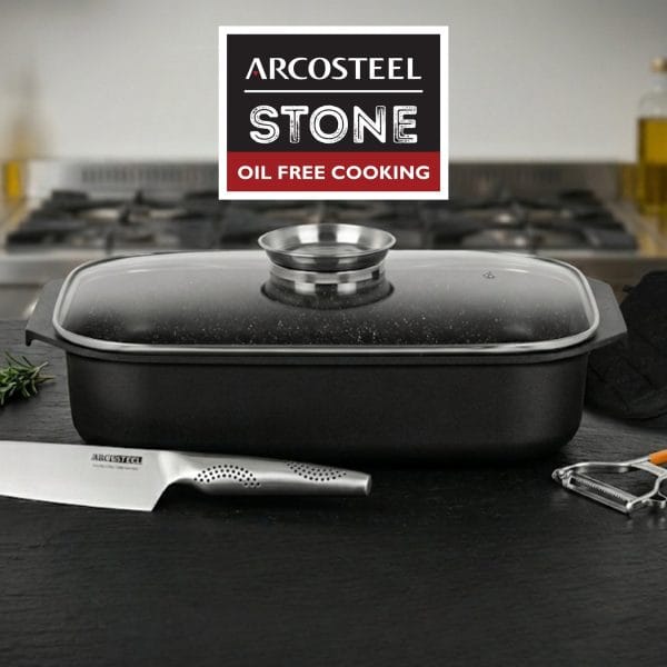 סט רוסטר STONE, סכין שף וקולפן ARCOSTEEL